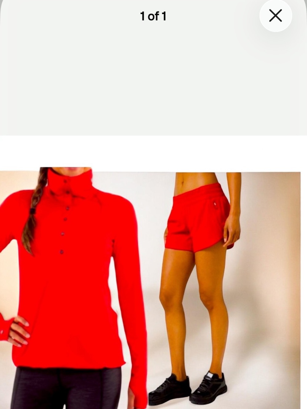 Lululemon Red PedalLong Sleeves Top Tracker Shorts Size 6